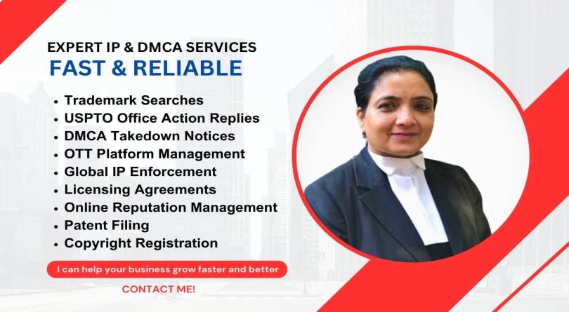 I will be your expert intellectual property and dmca advisory